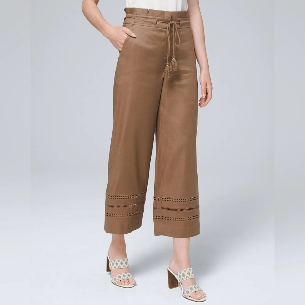 White House Black Market Tan Cropped Pants - Picture 2 of 11